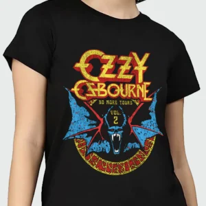 Camiseta Manga Curta Feminina Ozzy Osbourne Bat Circle