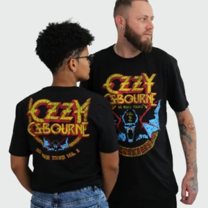 Camiseta Manga Curta Ozzy Osbourne Bat Circle