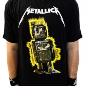 Camiseta Metallica M72 Robot Glow Preta Oficial