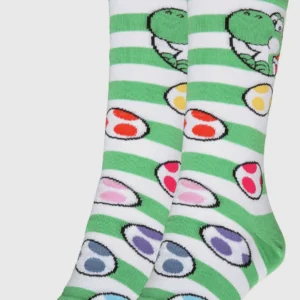 Meia LUPO URBAN Cano Médio Mario Bros Yoshi Verde/Branca