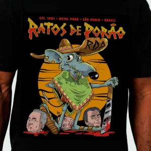 Camiseta Manga Curta Ratos De Porão Mexican