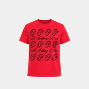 Camiseta The Rolling Stones Tongue Grid Vermelha