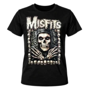 Camiseta Misfits Skulls em Algodão